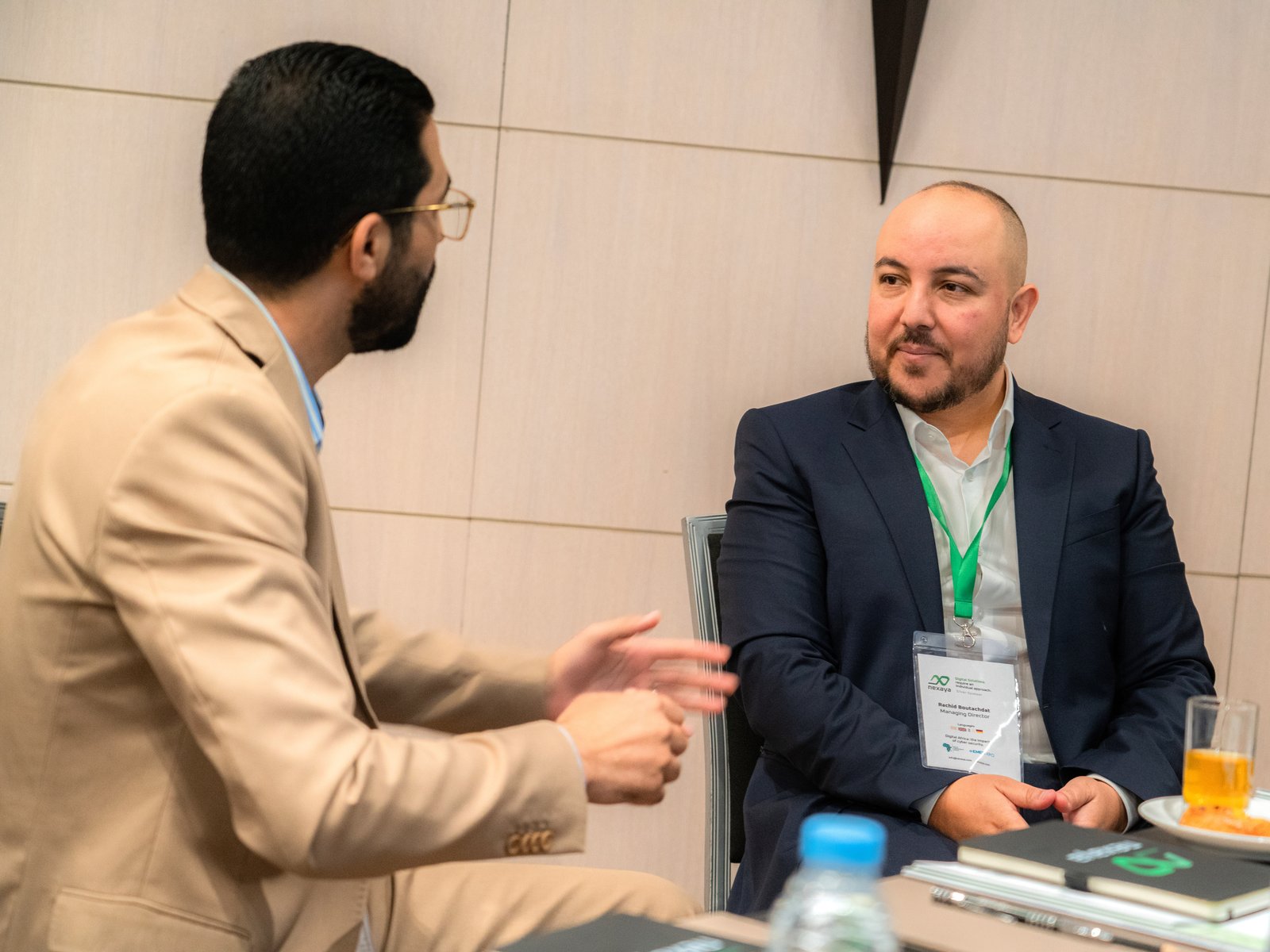 A security executive discussing strategy with a client